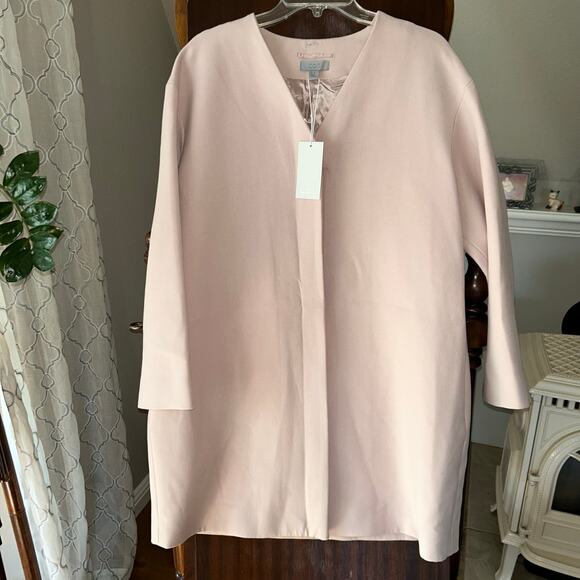 NWT COS Pink Trench coat full zip women’s size 10 retail $225 - Picture 1 of 12